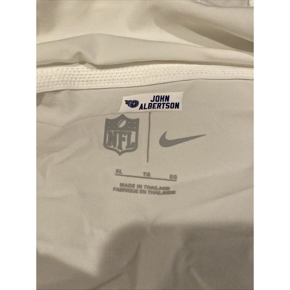 Tennessee Titans Nike Team Issued Mens Windbreaker Hoodie White‎ 1/4 Zip Jacket - Picture 7 of 7